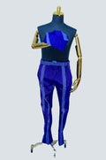 Aso Oke Men’s Slim Trousers & Kufi Cap Set — Royal Blue Pinstripe