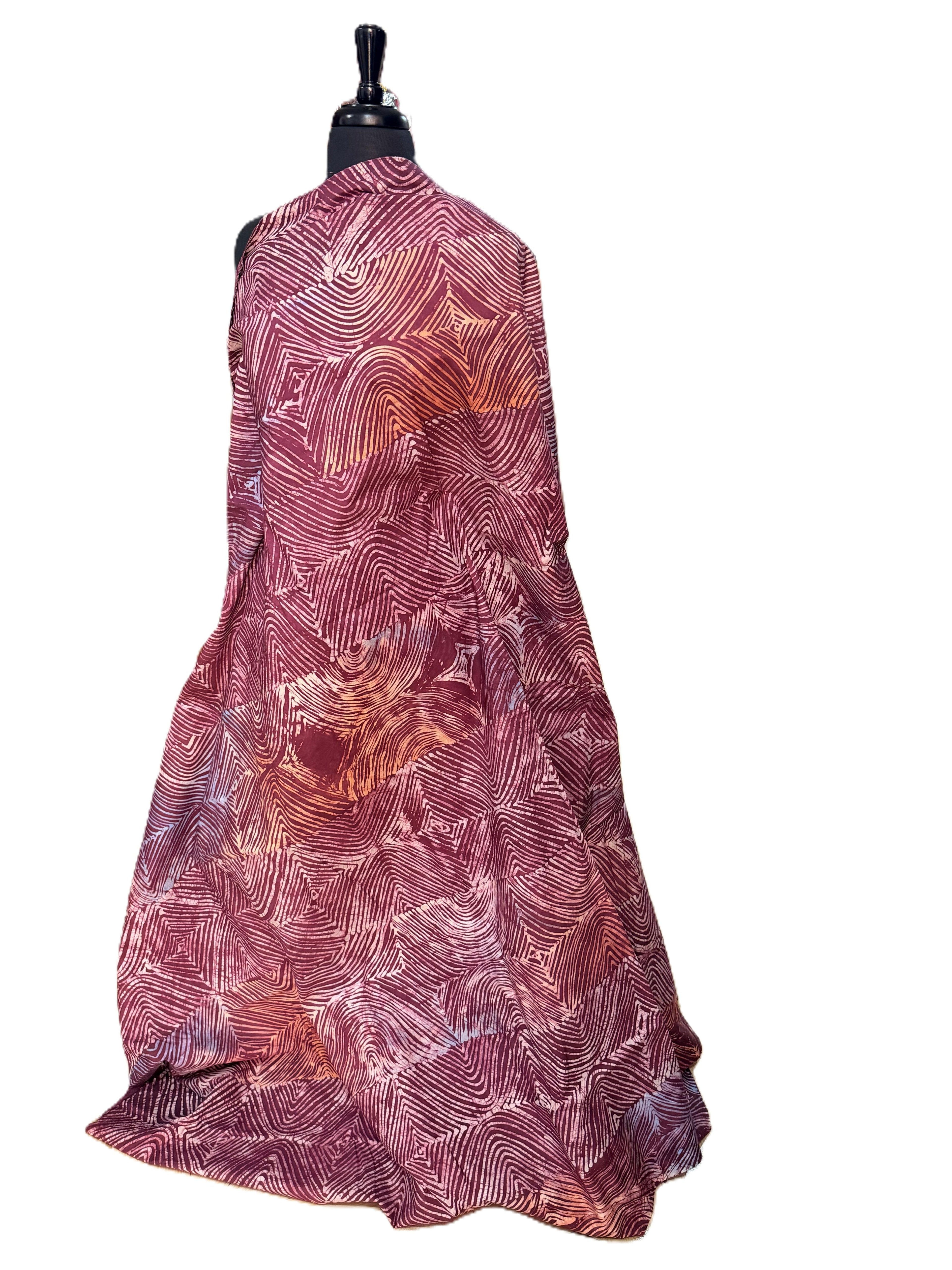 Batik Fabric — Contour Diamond Maze Print