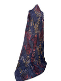 Batik Fabric — Diamond Grid & Flame Stripe Print