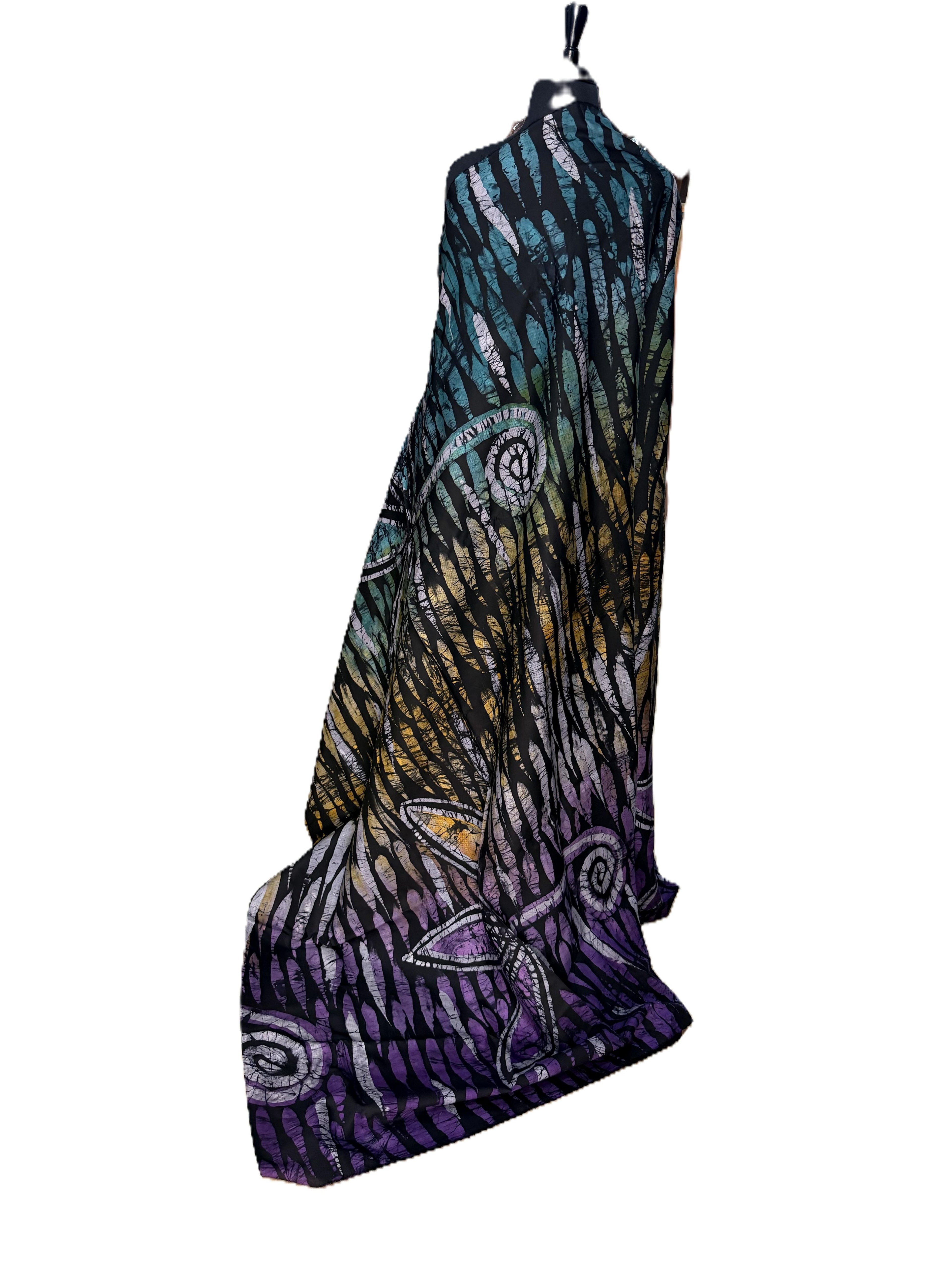 Batik Fabric — Ombre Forest & Spiral Fern Print