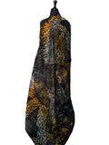 Batik Fabric — Abstract Sunflower & Tiger Stripe Print