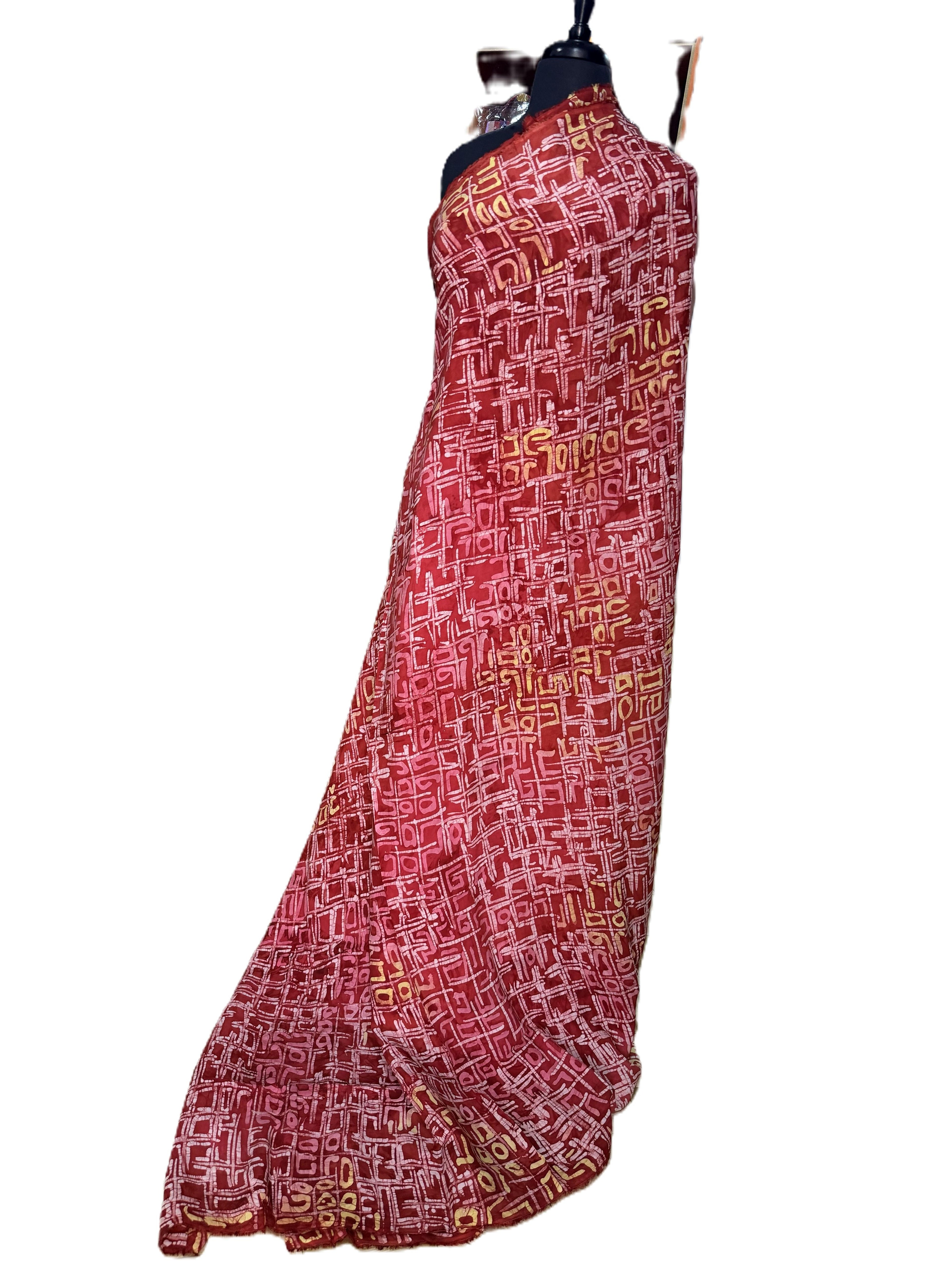 Batik Fabric — Abstract Script & Maze Print