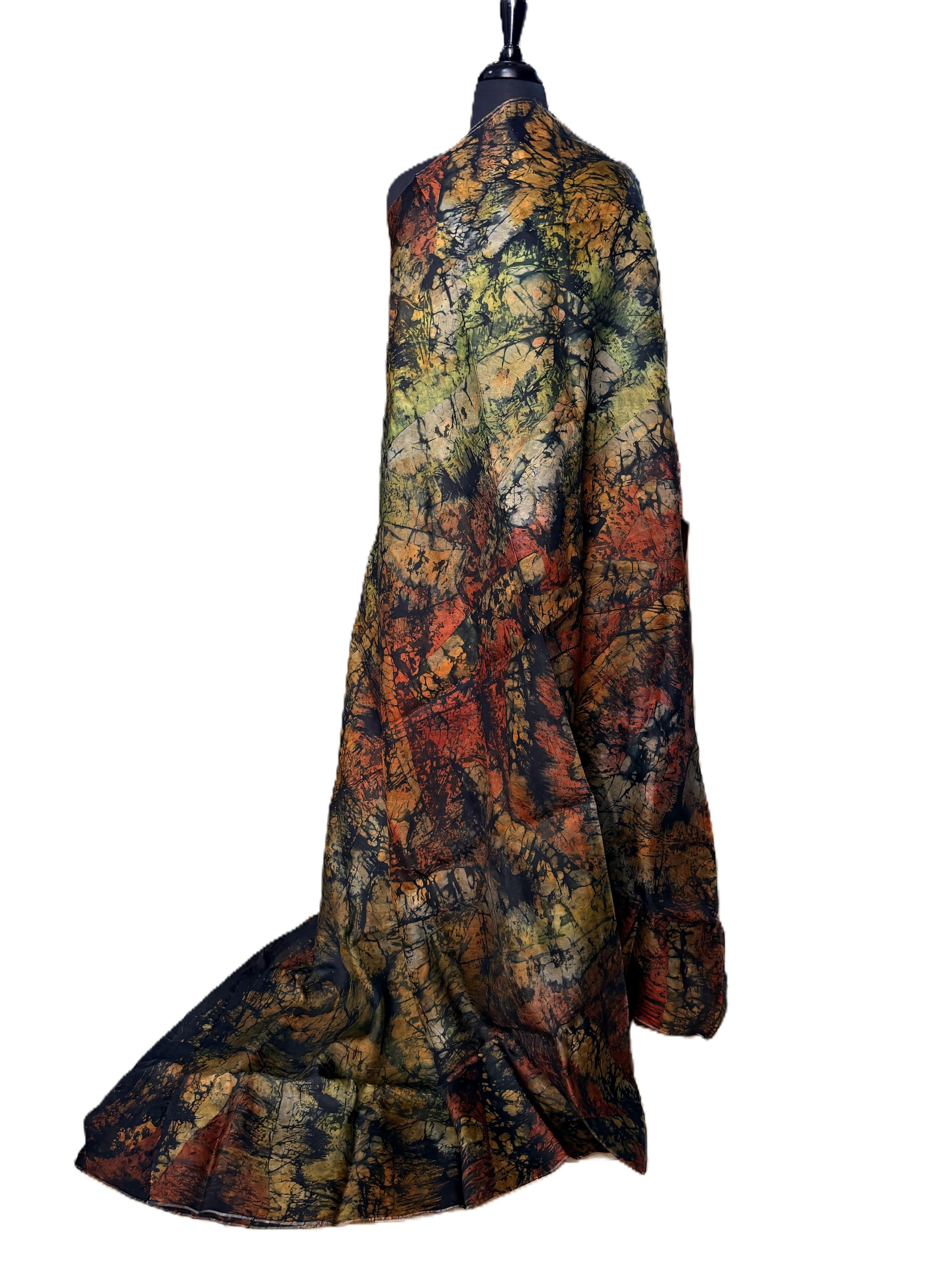 Batik Fabric — Abstract Autumn Forest Print