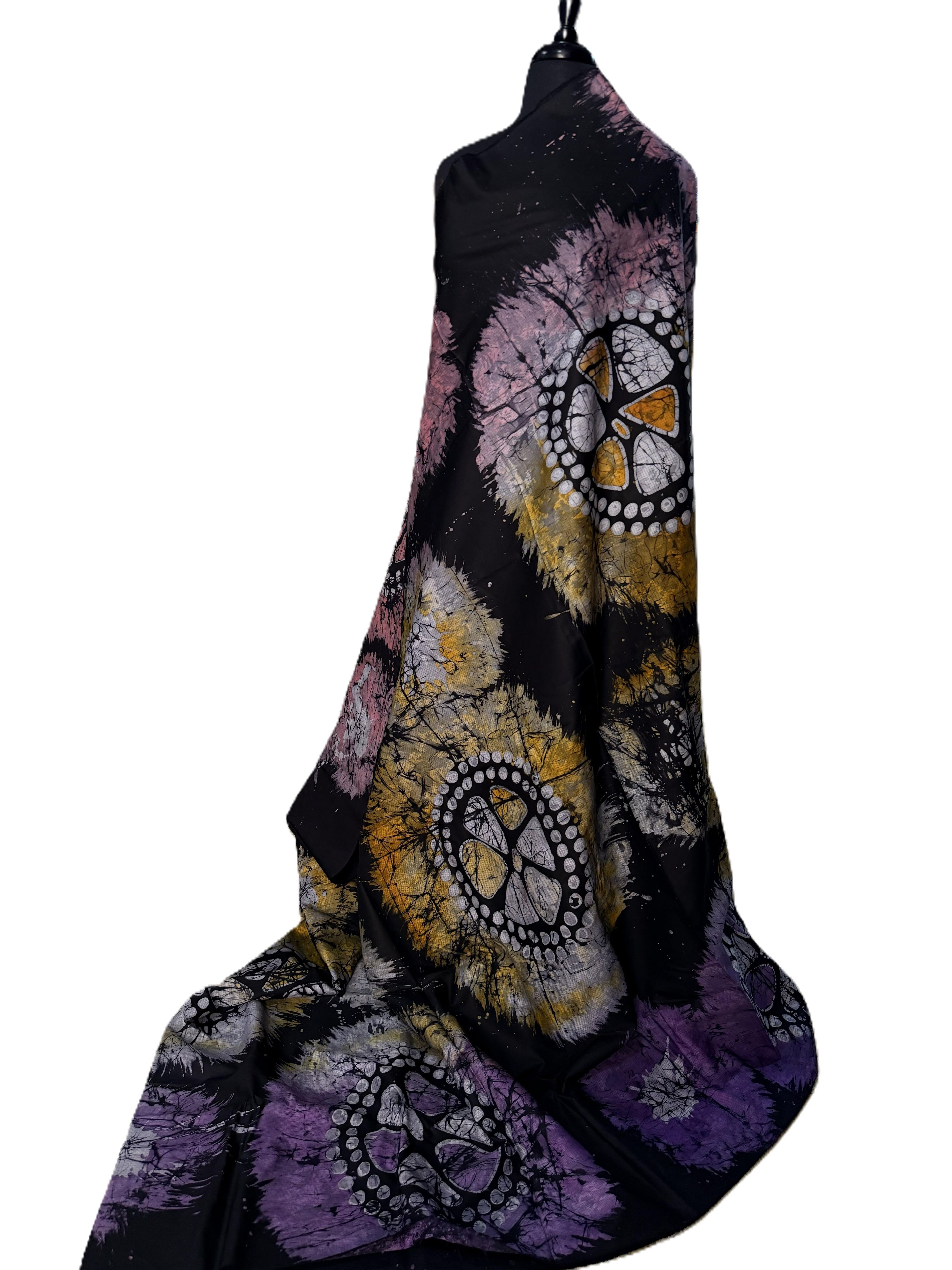 Batik Fabric — Dotted Wheel & Tie-Dye Burst Print
