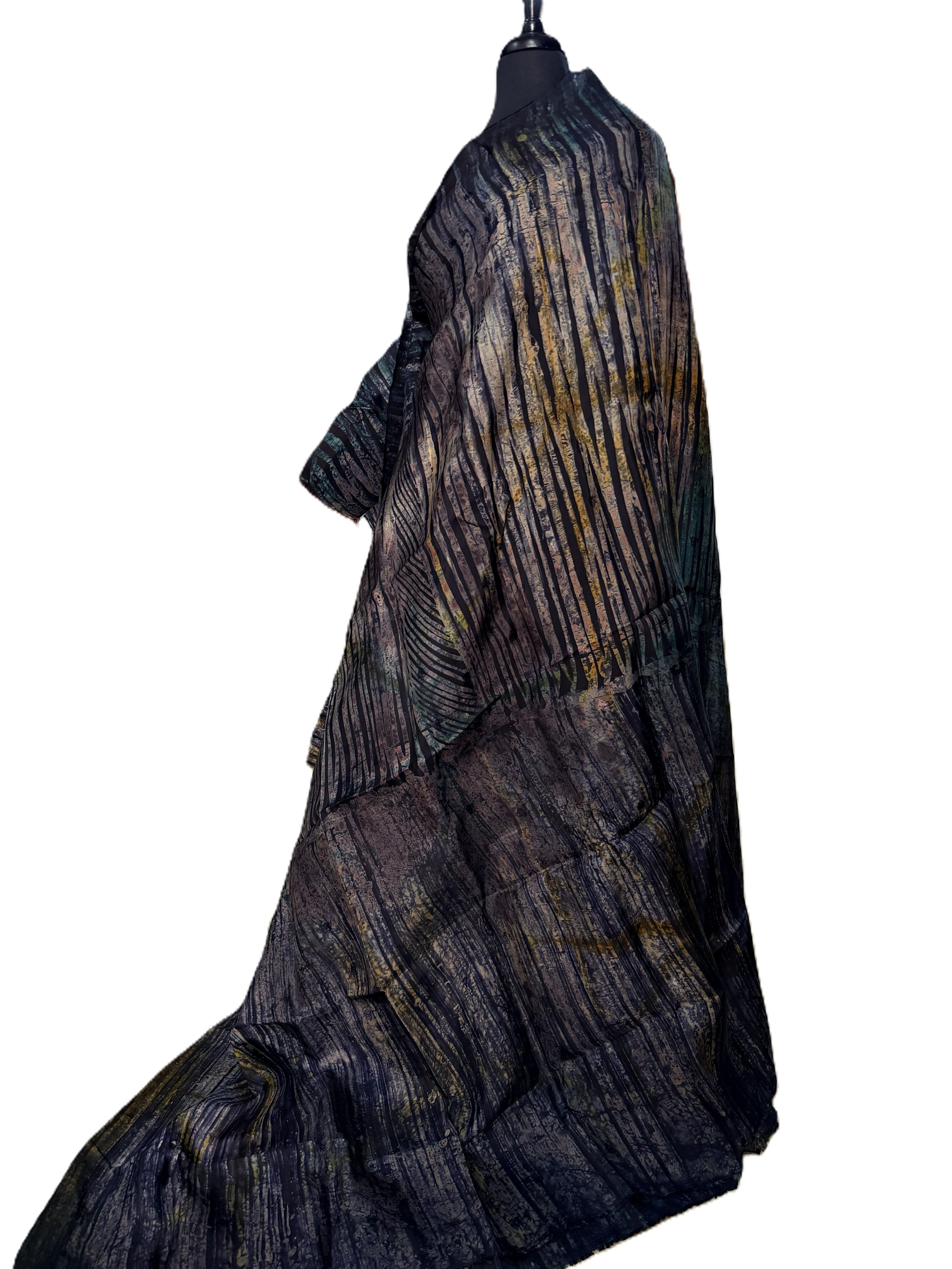 Batik Fabric — Vertical Bark Stripe Print