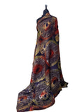 Batik Fabric — Abstract Ring & Wood Grain Print