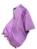 Aso Oke Wisteria Lilac Mauve Metallic Shimmer Fabric with Fringe Edge