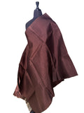 Aso Oke Dark Chocolate Brown Metallic Shimmer Fabric with Fringe Edge