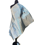 Aso Oke Sky Blue Silver Metallic Shimmer Fabric