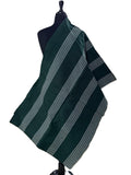 Aso Oke Hunter Green & White Fine Pinstriped Fabric
