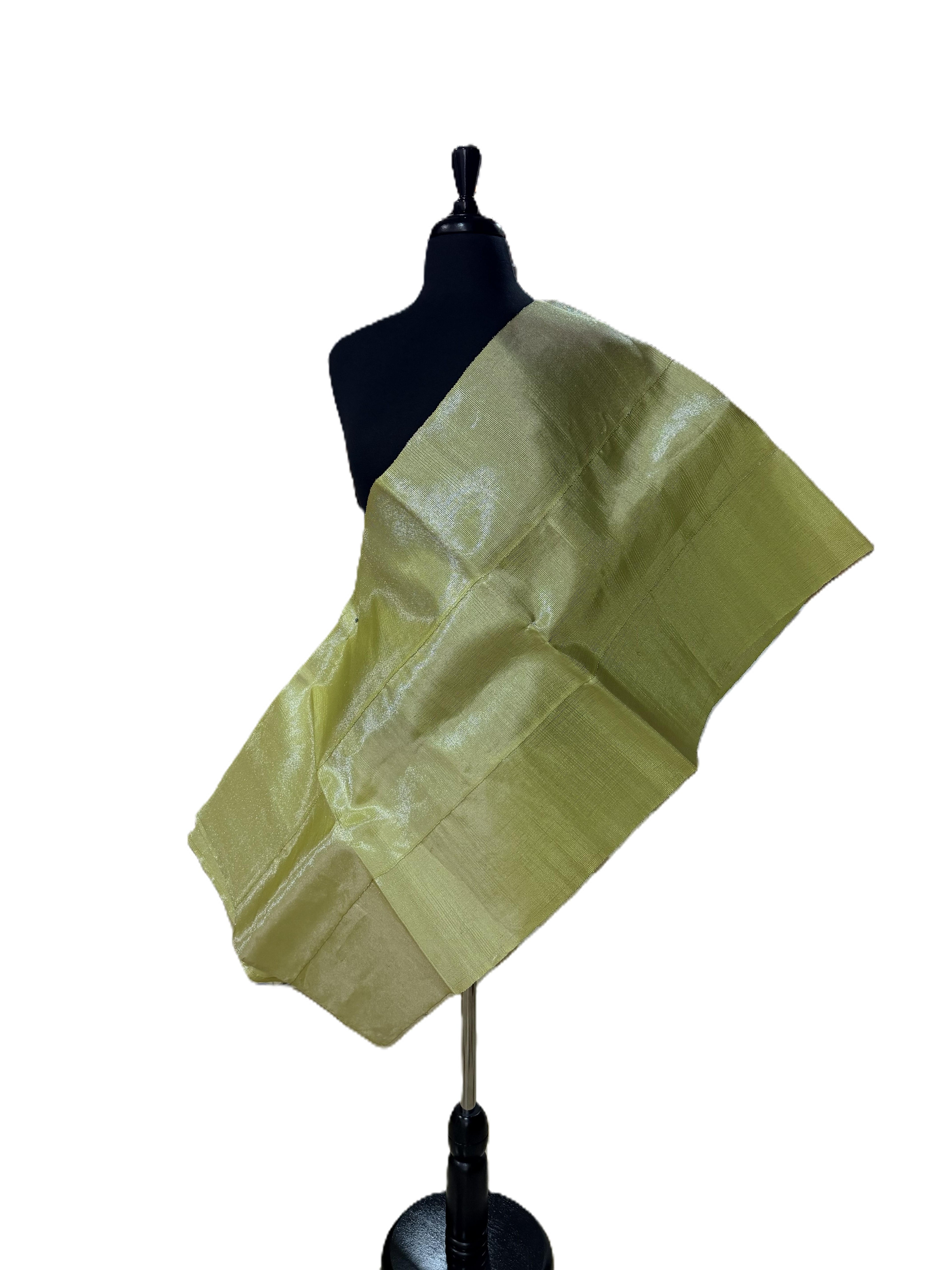 Aso Oke Chartreuse Gold Iridescent Satin Weave Fabric
