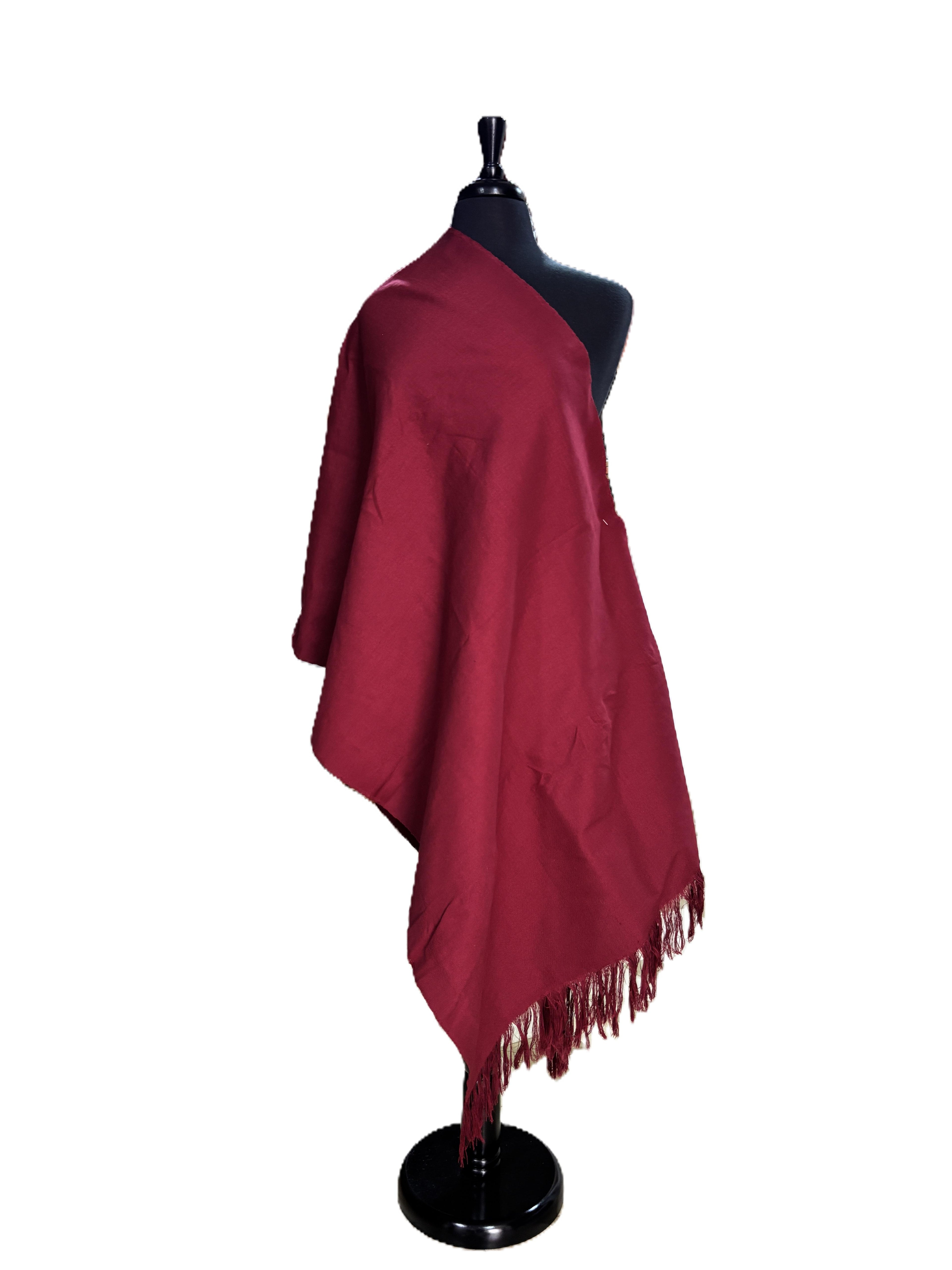 Aso Oke Wine Red Solid Fabric