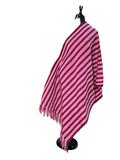 Aso Oke Pink & Burgundy Broad Striped Fabric