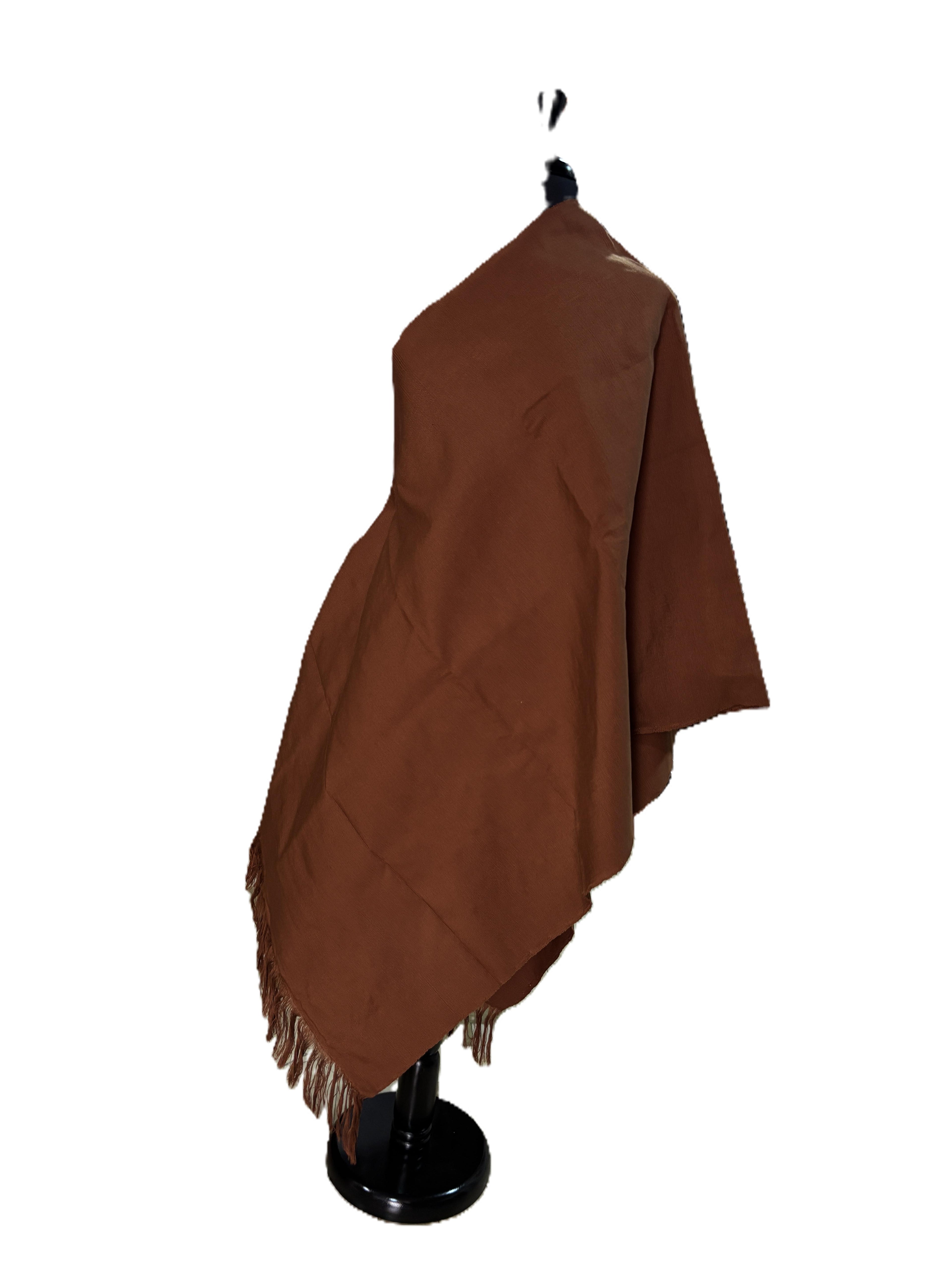 Aso Oke Cognac Brown Solid Fabric