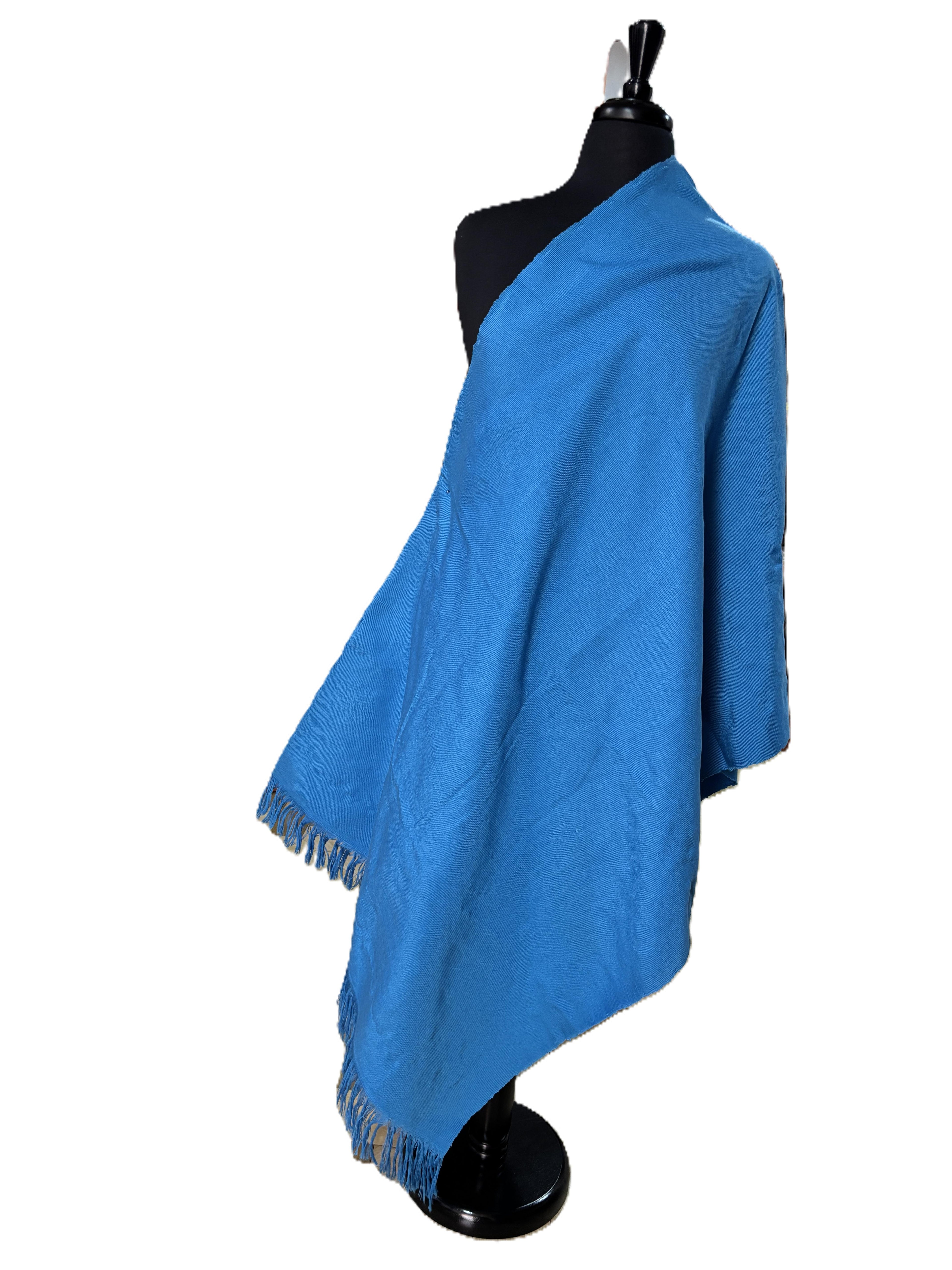 Aso Oke Cerulean Blue Solid Fabric