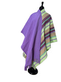 Aso Oke Lavender & Lime Green Broad Striped Fabric