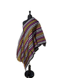 Aso Oke Purple, Gold & Black Fine Striped Fabric