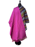 Aso Oke Magenta & Black Multicolour Striped Fabric