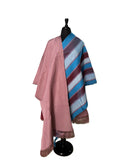 Aso Oke Dusty Rose & Teal Multicolour Striped Fabric