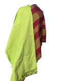 Aso Oke Lime Green & Burgundy Gold Striped Fabric