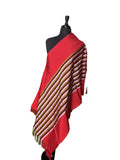 Aso Oke Red & Multicolour Striped Fabric