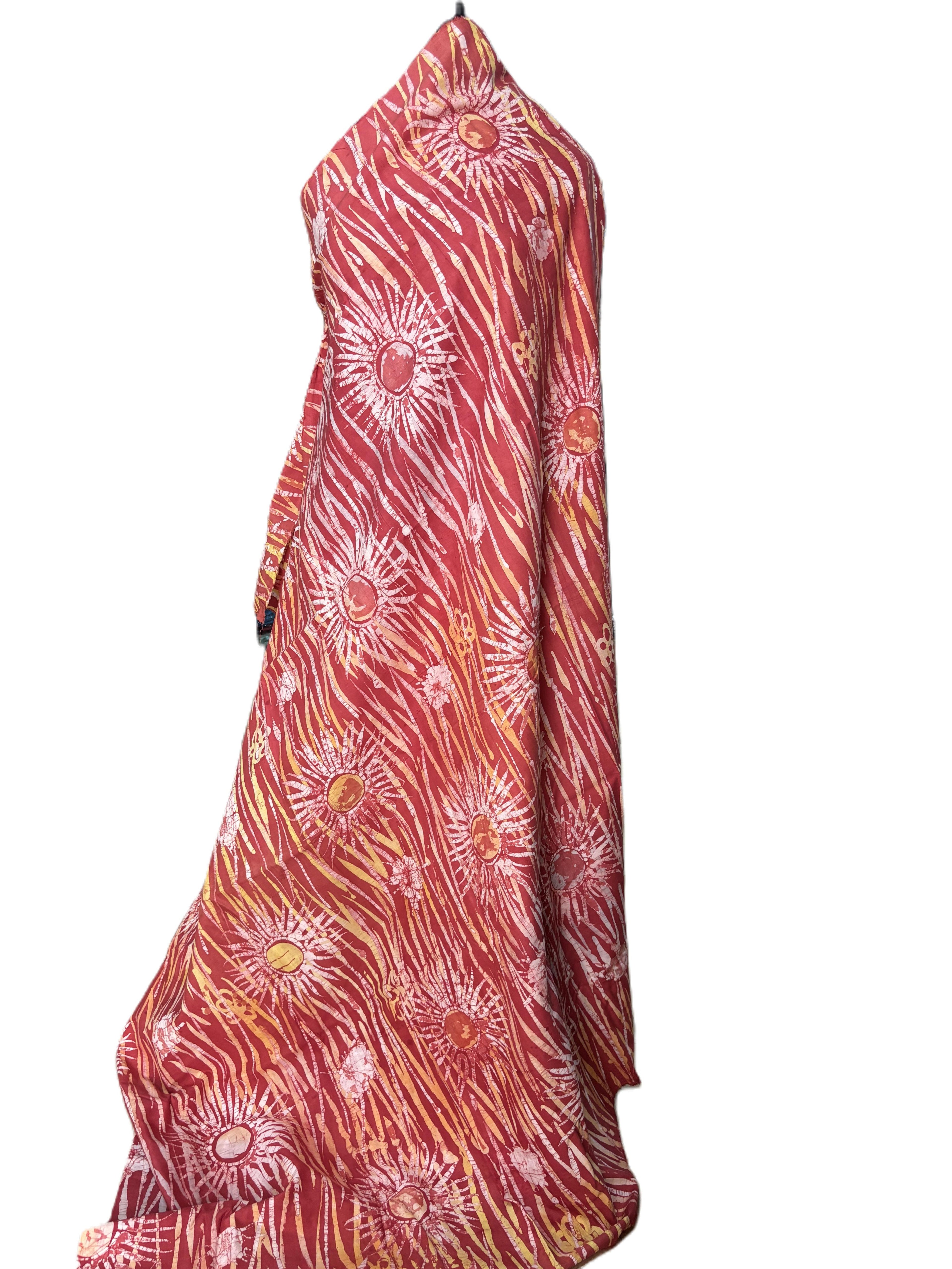 Batik Fabric — Sunburst & Flame Stripe Print
