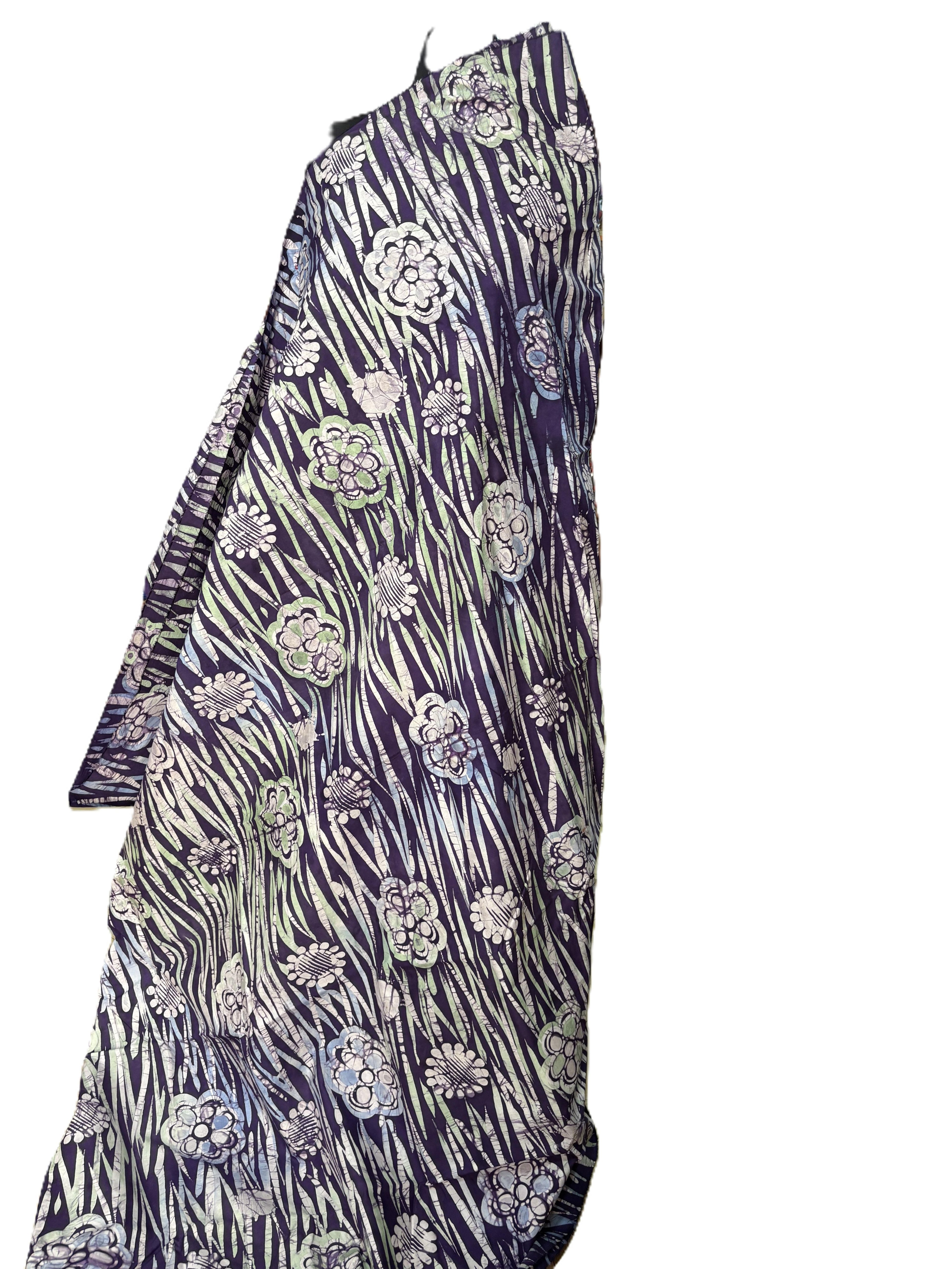 Batik Fabric — Floral & Zebra Stripe Print