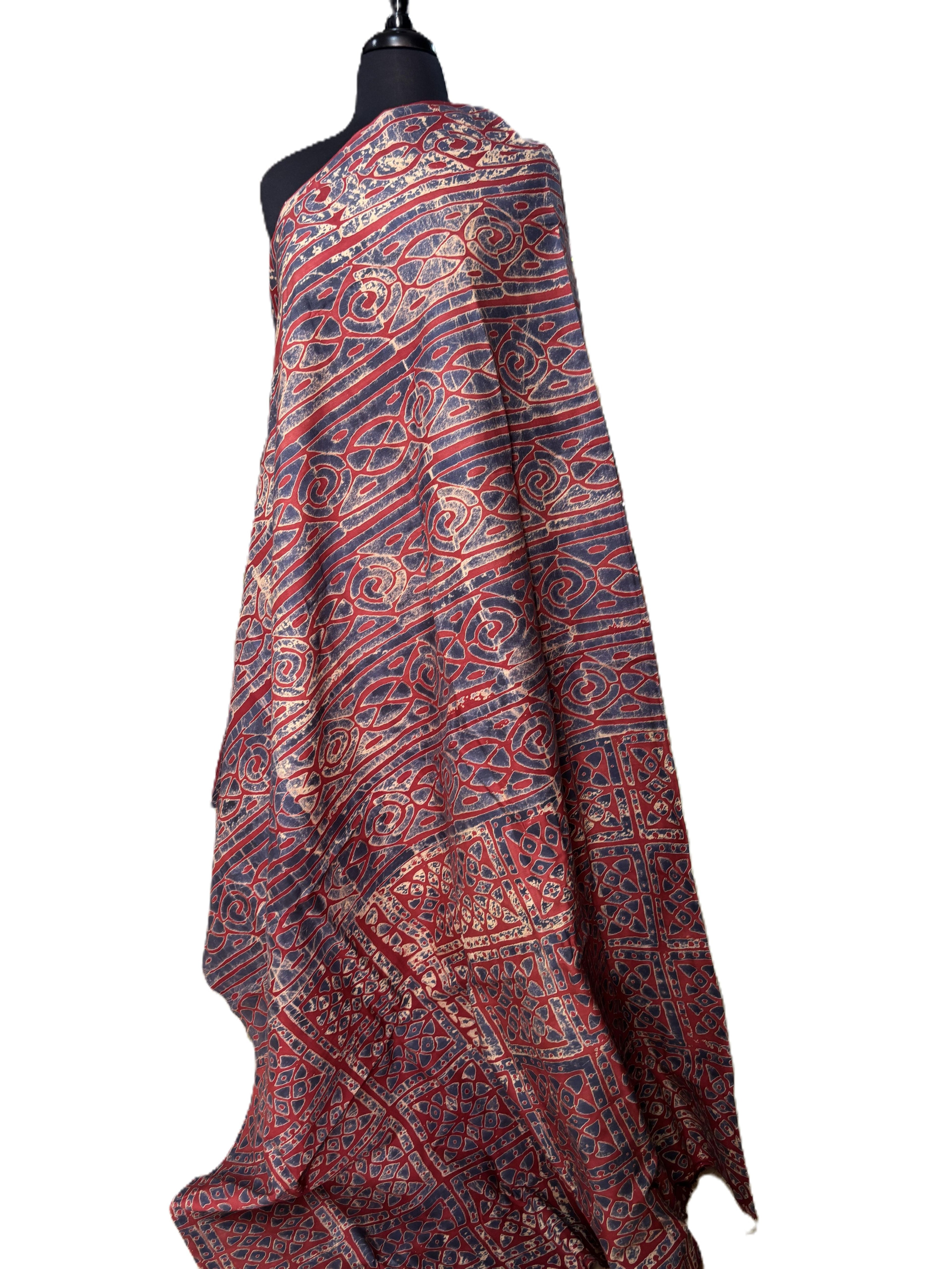 Batik Fabric — Swirl & Scroll Tapestry Print