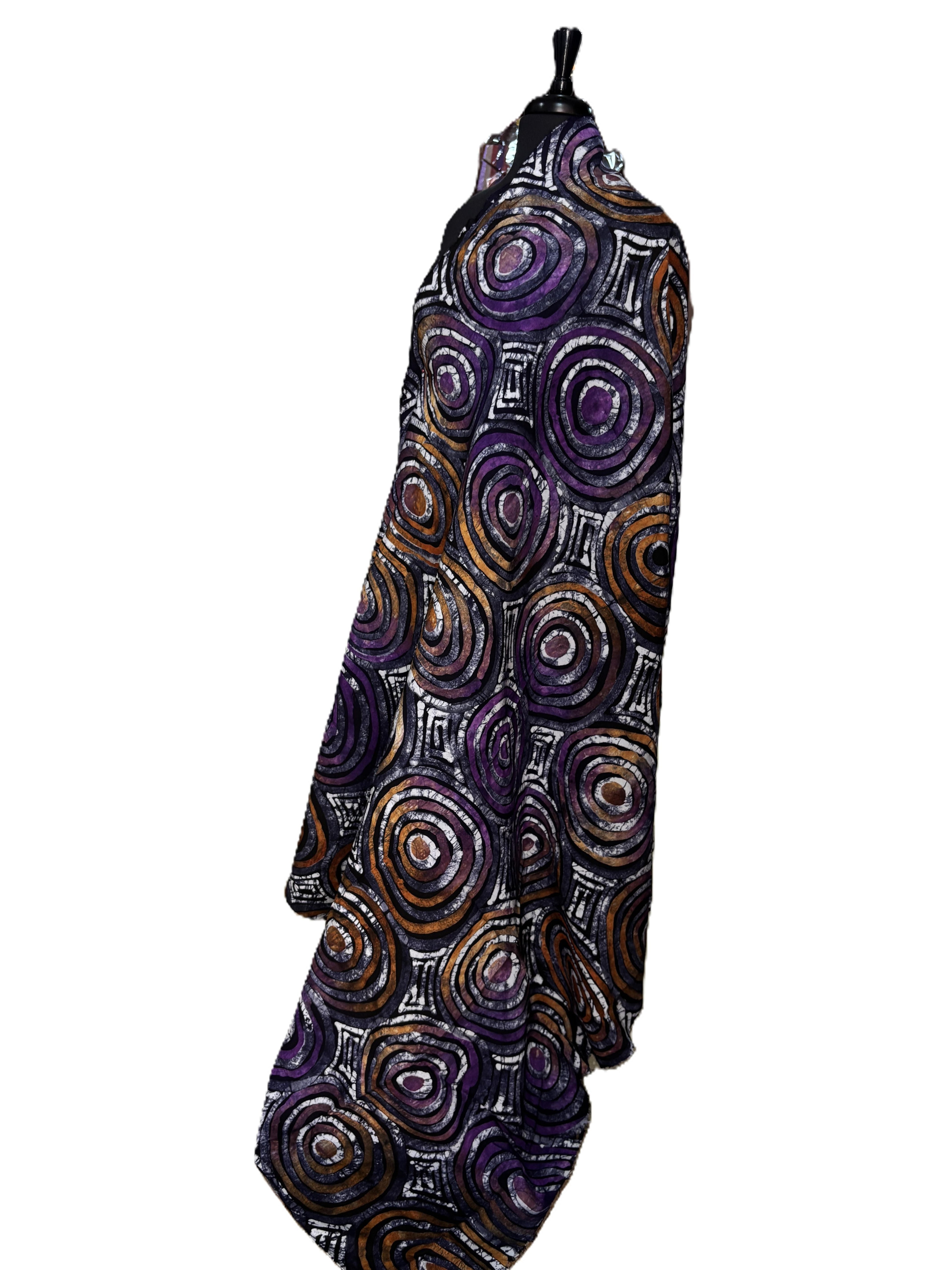 Batik Fabric — Concentric Circle & Geometric Print