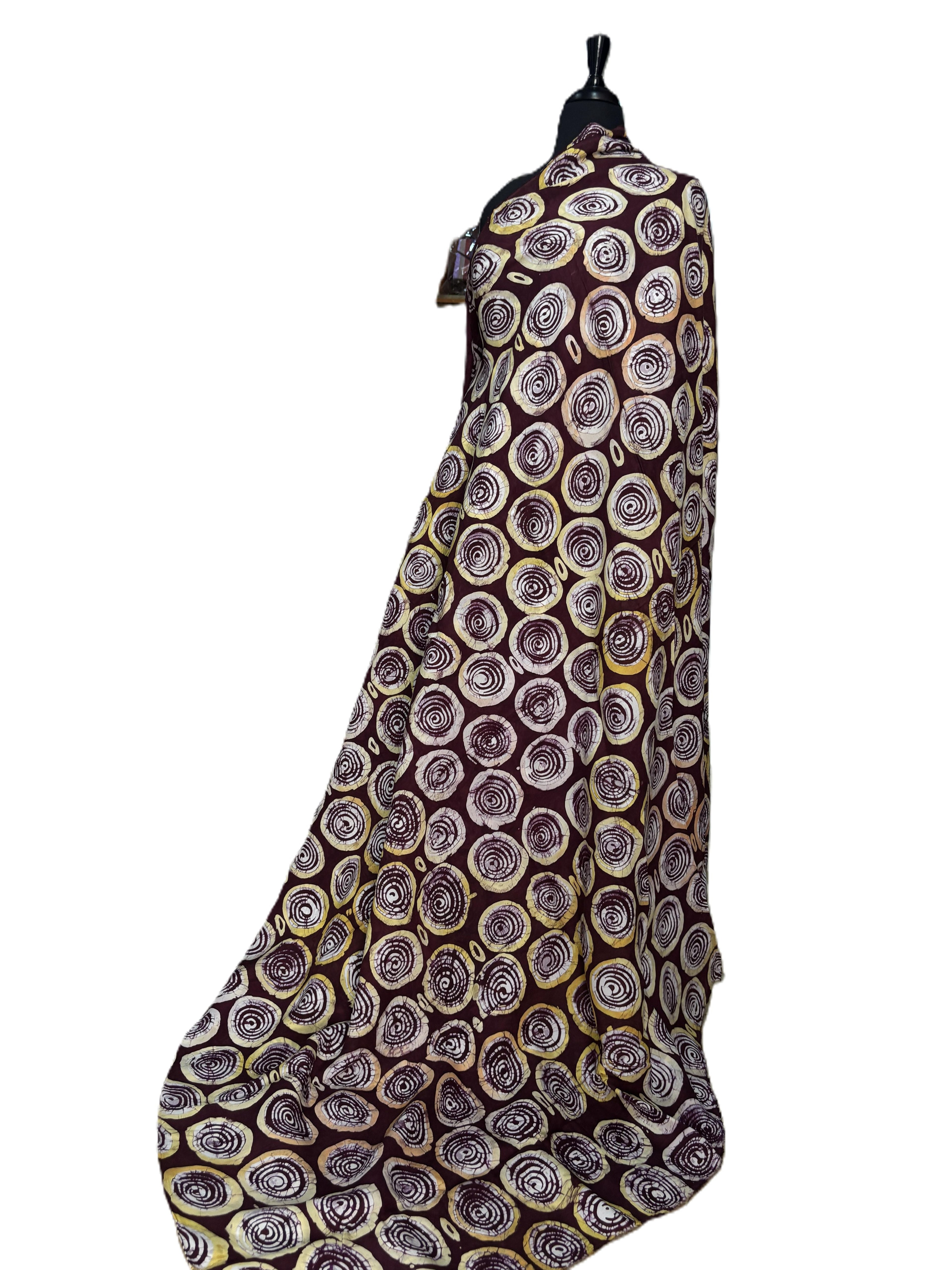 Batik Fabric — Circle Spiral Print