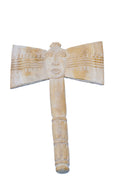 African Shango Double Axe Wooden Sculpture — Handcarved Ceremonial Art