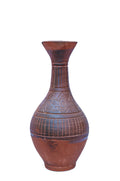 African Terracotta Vase with Carved Geometric Marks — Handcrafted Clay Pottery