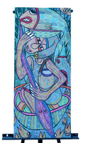 African Serpent & Bird Spirit — Original Painting on Canvas