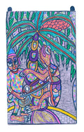 African Figure Climbing a Palm Tree — Original Painting on Canvas