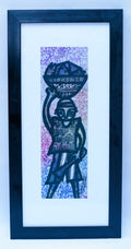 African Woman Carrying a Basket on Her Head — Original Batik on Paper