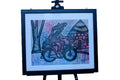 African Cyclist by the Village Hut — Original Batik on Paper