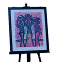 Three African Women with Vessels — Original Batik on Paper