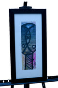 African Cubist Mask Figure — Original Batik on Paper