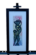 African Abstract Totem Figure — Original Batik on Paper
