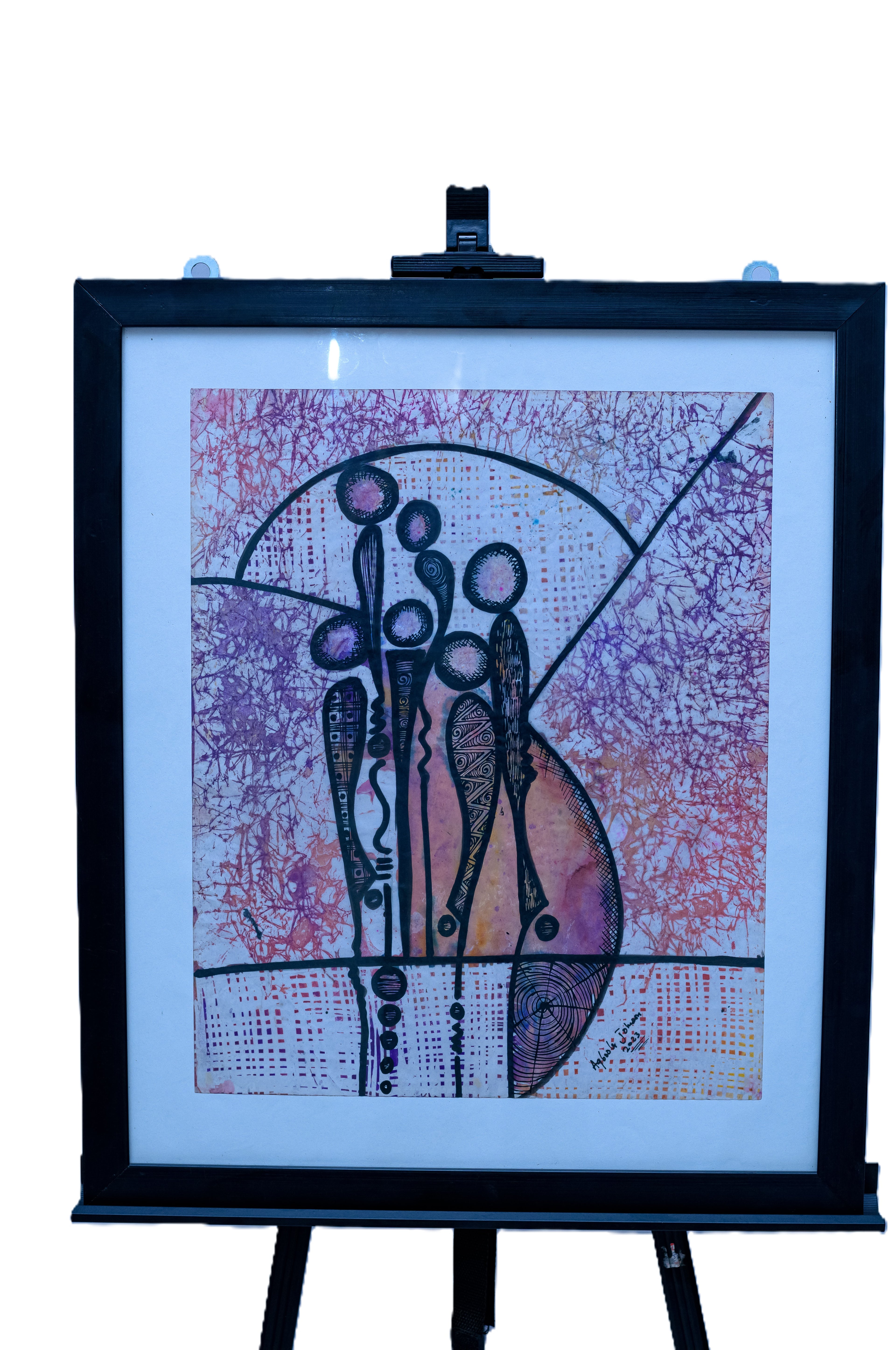 African Family Circle — Original Batik on Paper