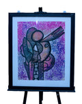 African Cubist Head — Original Batik on Paper