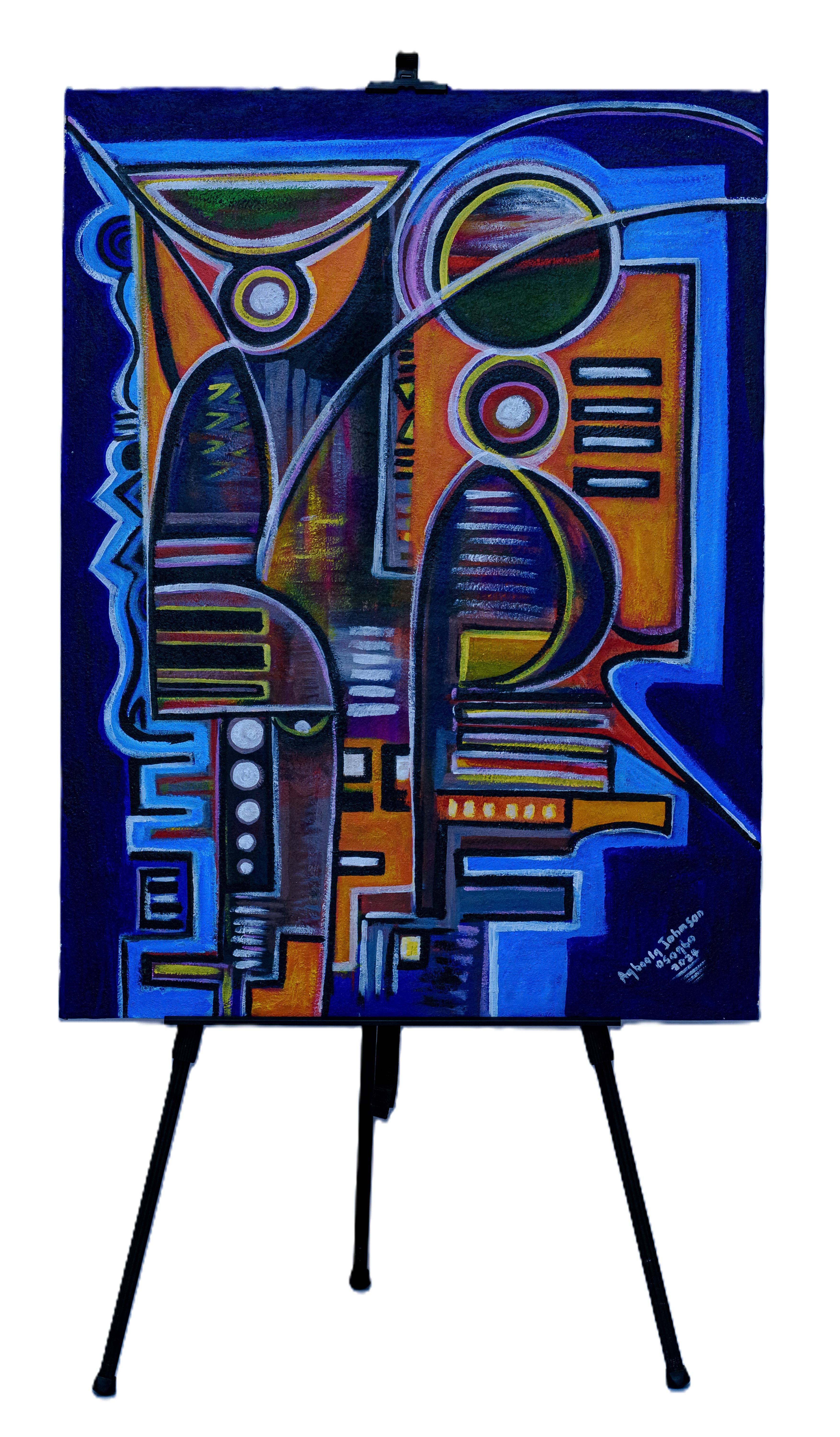 African Abstract Machine — Original Painting on Canvas