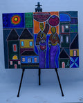 African Woman in the City — Original Painting on Canvas