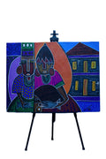 African Market Women with Fish — Original Painting on Canvas