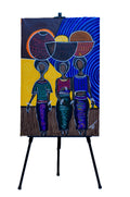 Three African Women at Sunset — Original Painting on Canvas