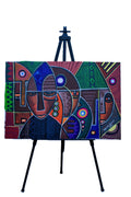 African Cubist Faces — Original Painting on Canvas