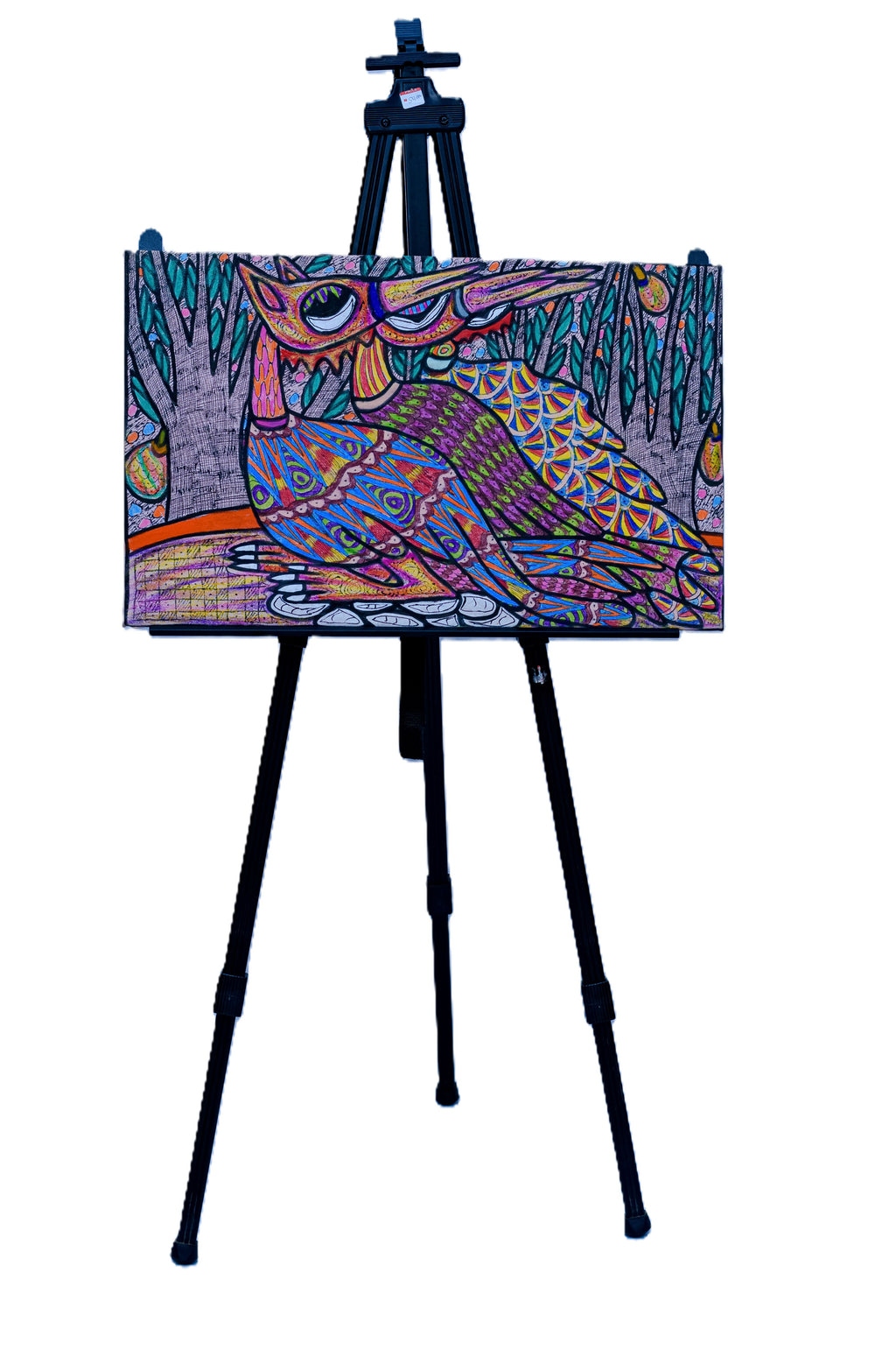 African Spirit Owl — Original Painting on Canvas