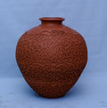 Handcrafted Terracotta Vine-Carved Statement Vase