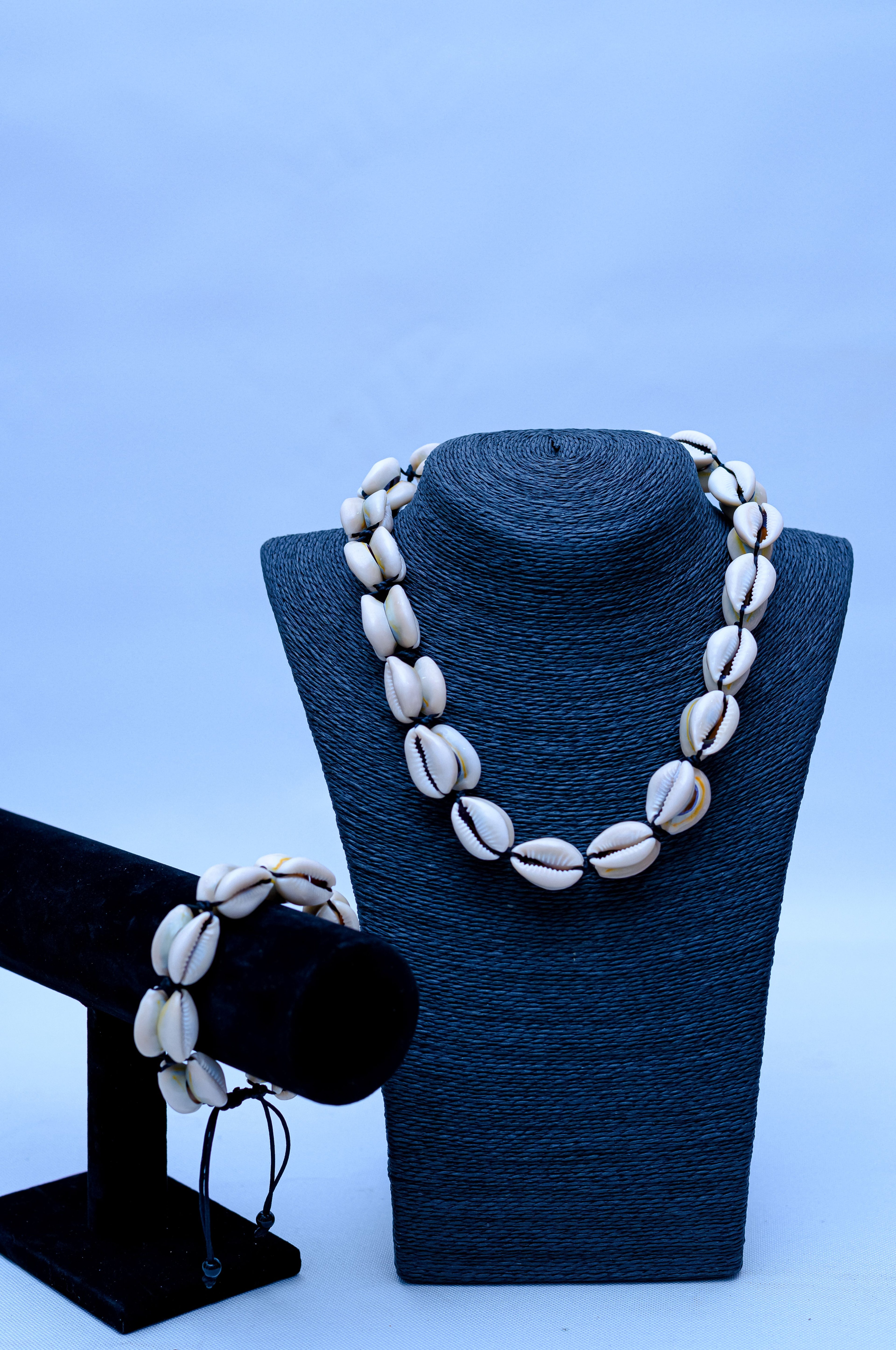 Men's Full Cowrie Shell Necklace & Bracelet Set