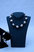 Men's Cowrie Shell & Black Bead Necklace & Bracelet Set